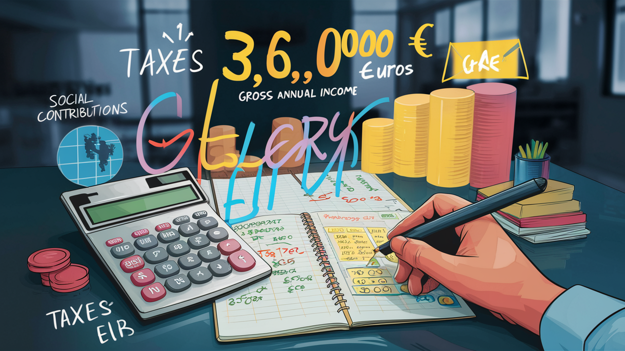 ​Comment calculer le salaire net à partir d&rsquo;un brut annuel de 36 000 € ?​