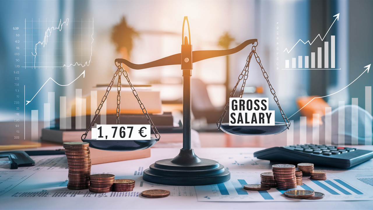 ​Quel est le salaire net mensuel correspondant à un brut de 1 767 € ?​