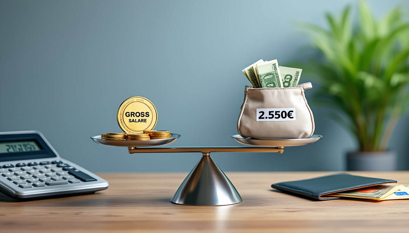 ​Quel est le salaire net mensuel correspondant à un brut de 2 550 € ?​