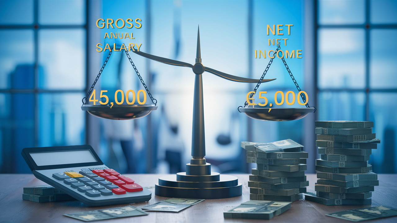 ​Quelle est la conversion en net d&rsquo;un salaire brut de 45 000 € par an ?​